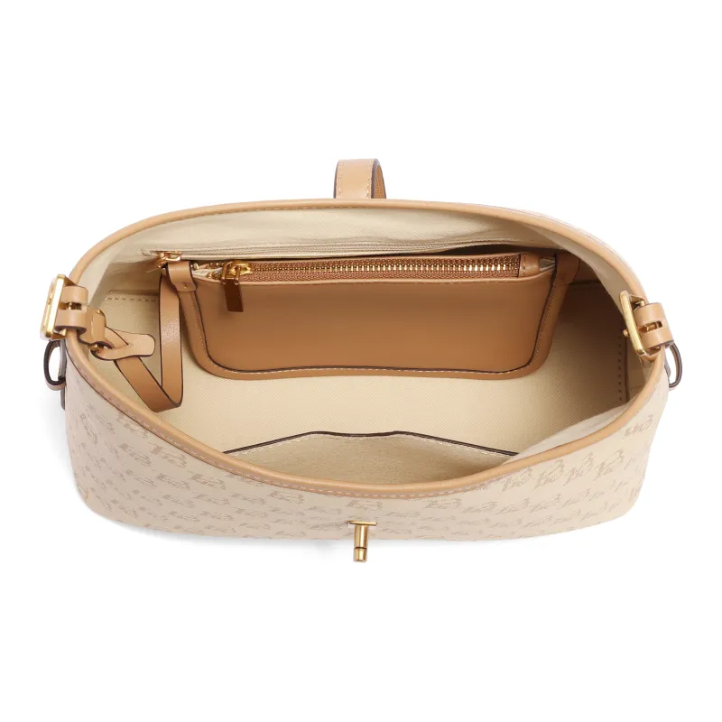 BELLE Premium Texture Shoulder Bag Women's Coffee, Beige-10