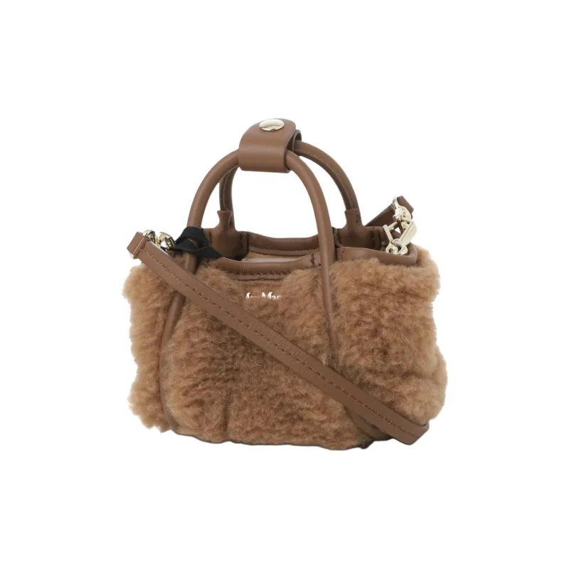 MaxMara Cow Leather Handbag Unisex Camel-1