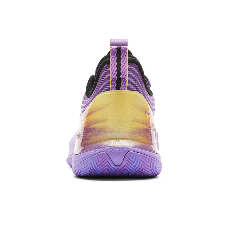 PEAK Basketball Shoes Men Low Top Purple Floral Yarn-4
