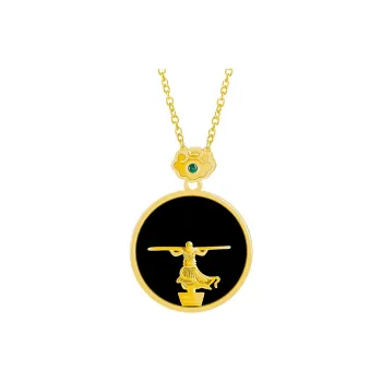 Long Fu Good Luck Accessory Necklace Black Jade Unisex