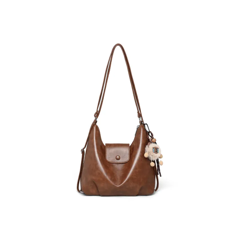 C°BANNER Synthetic Leather One Shoulder Underarm Tote Regular Women's Coffee/Brown/Black-7