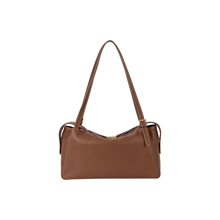 VANESSA HOGAN Cow Leather Shoulder Bag Large Size Women's Cocoa Red/Brown/Obsidian Black-3