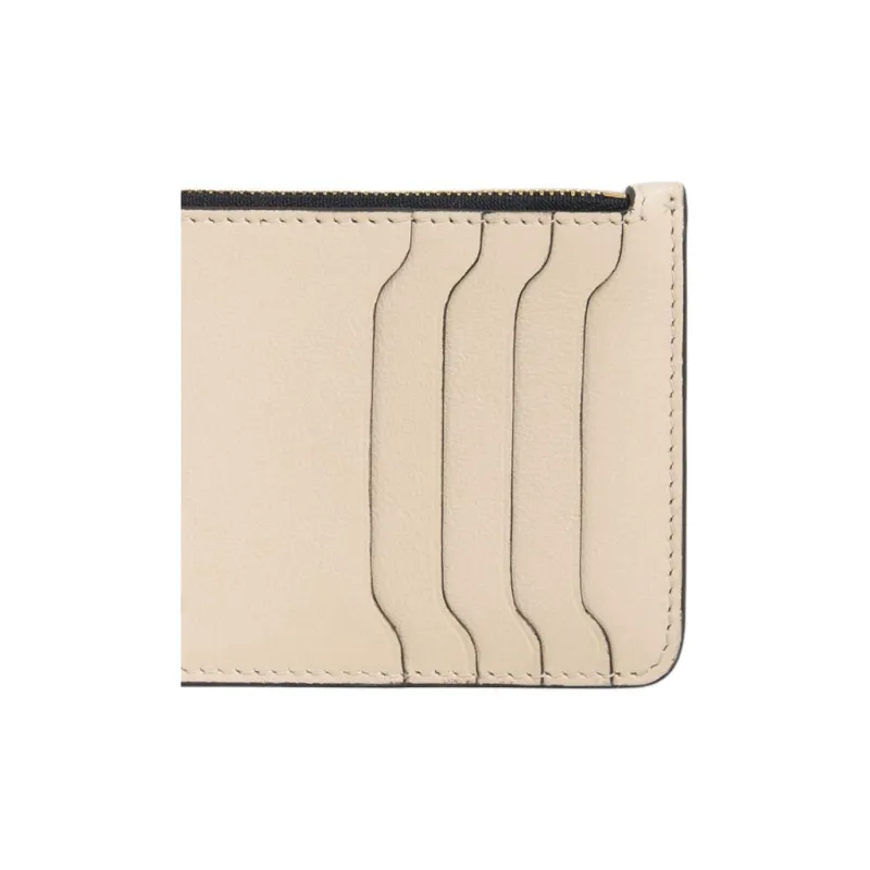 MARNI Smooth Calf Leather Card Holder Women's Cream-2