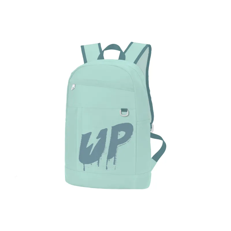 TURN UP Polyester Student Backpack Large Size Unisex Light Blue-30