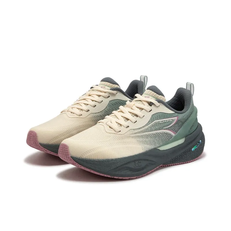 361° Speed Boost CQT2.0 Cushioning, Slip Resistant, And Breathable Low Top Casual Running Shoes Unisex Beige Green-2