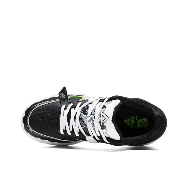 PEAK Guochuang Series Slip-Resistant Low-Top Skateboard Shoes Men Black White-2