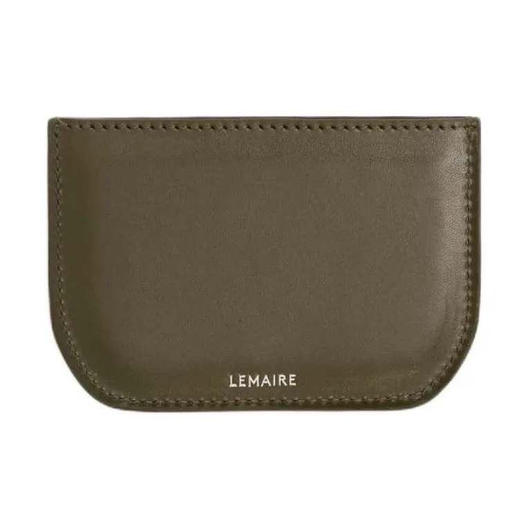 Lemaire Calfskin Card Holder Women's Khaki Green-0