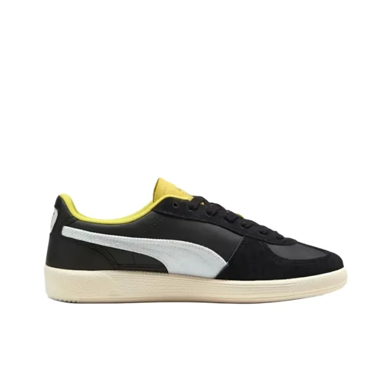 SCUDERIA FERRARI x PUMA Palermo Anti Slip Wear Resistant Low Top Skateboard Shoes Men's Black Yellow-1