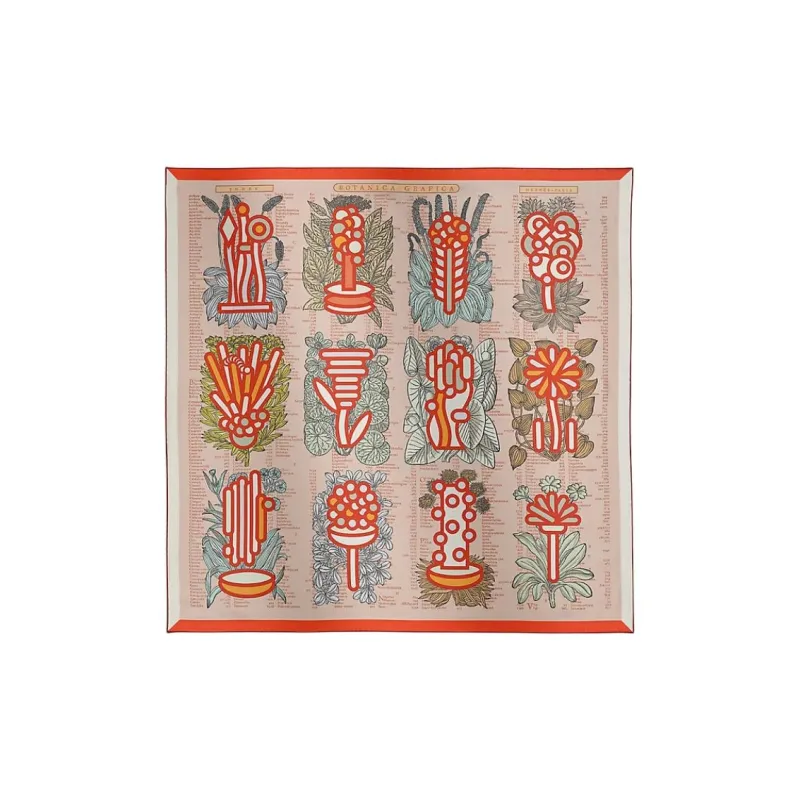 HERMES Mulberry Silk Scarves Women's Pink Apricot-0