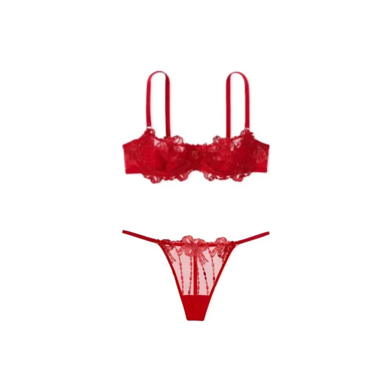 Victoria's Secret Underwear Set Women's Red-0
