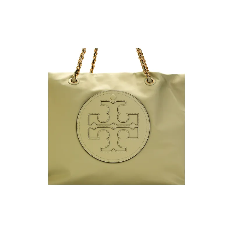 TORY BURCH Ella Fabric Artificial Leather Tote Bag Shopping Bag Shoulder Bag Handbag Medium Size Women's Olive-4