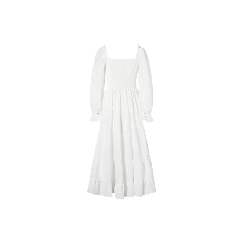 I'M ONE Long Sleeved Dresses Women's White-1