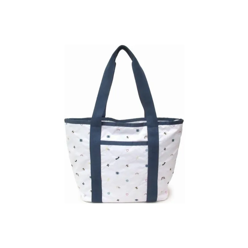 LeSportsac Recycled Fabric Tote Bag Shopping Bag Handbag Women's Blue & White-0