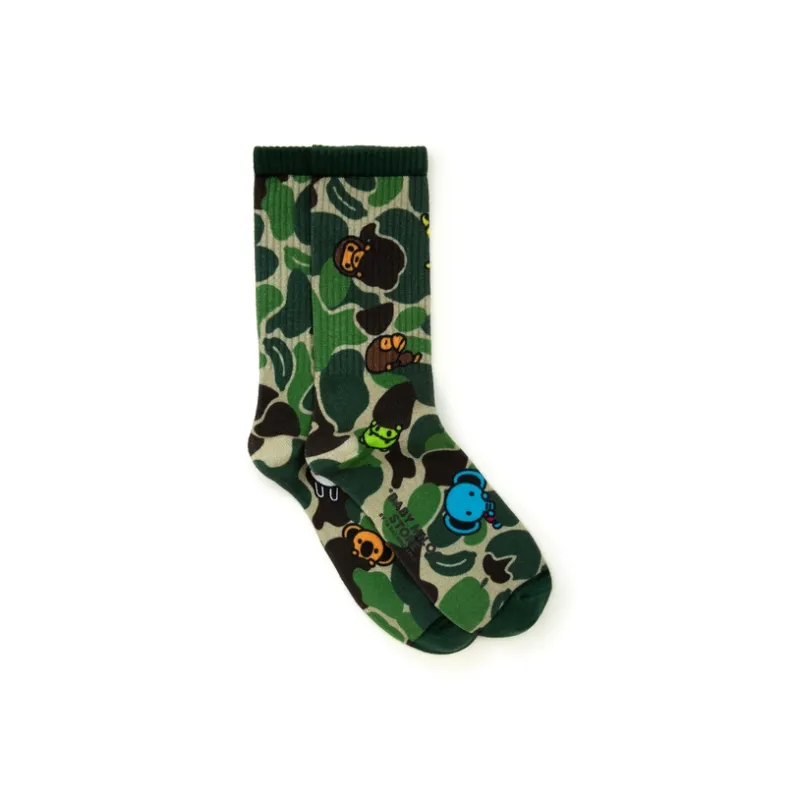 Aape Mid Calf Socks Unisex 1 Pack Green-1