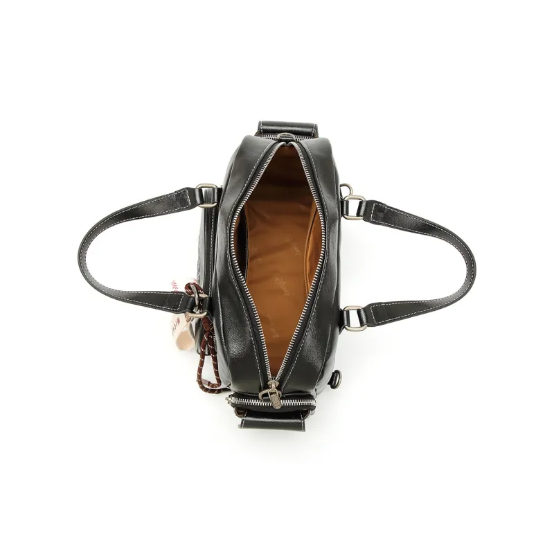 Disney PU Bowling Bag Shoulder Bag Crossbody Bag Handbag Unisex Black/Brown-1