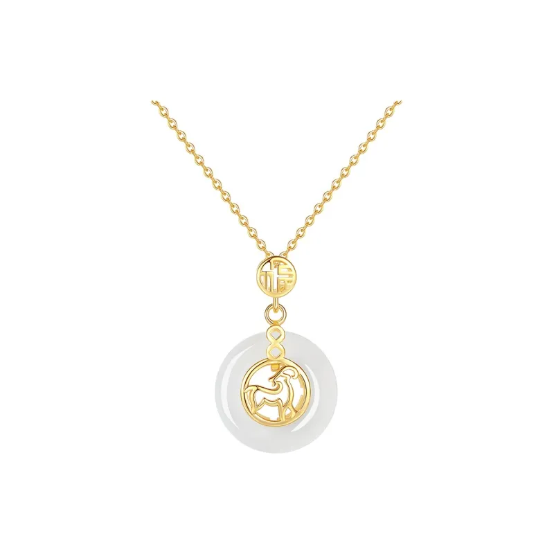 CHINA GOLD Chalcedony Jade Necklaces Women's-11
