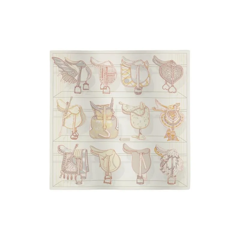 HERMES Mulberry Silk Silk Scarves Women's White-0