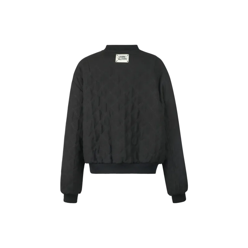 Valeria Obbaco Puffer Jacket Unisex Black White Plaid-2