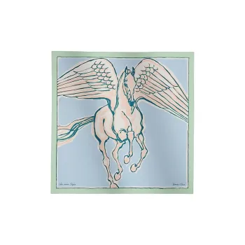 HERMES Mulberry Silk Silk Scarves Women's Aqua Green