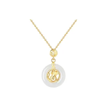 CHINA GOLD Chalcedony Jade Necklaces Women's
