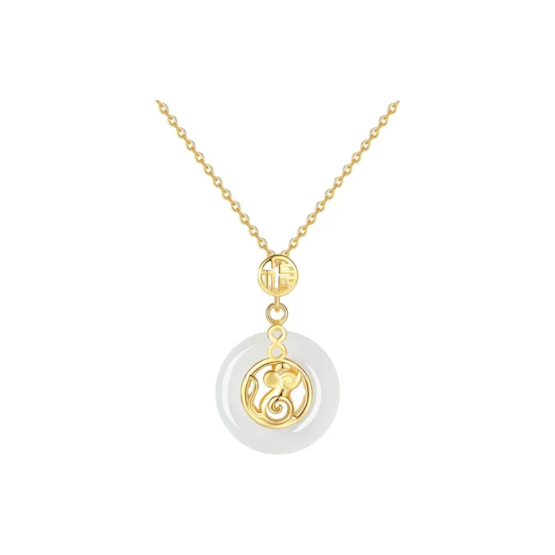 CHINA GOLD Chalcedony Jade Necklaces Women's-0