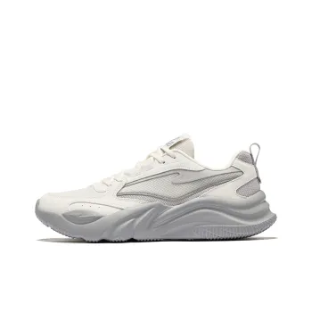Erke Ci Wu Rebound Wear Resistant Breathable Low Top Casual Shoes Men's Microcrystal White Mist Gray