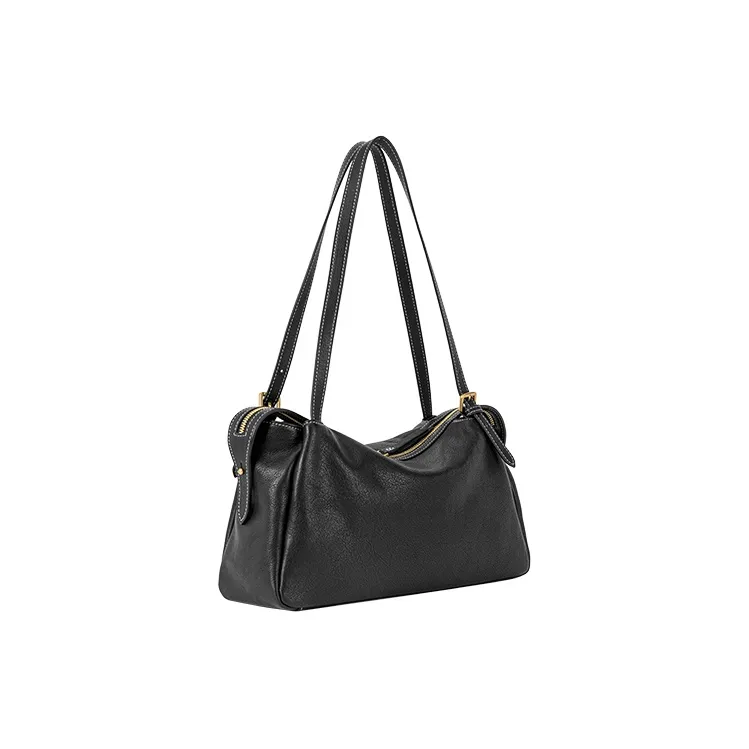 VANESSA HOGAN Cow Leather Shoulder Bag Large Size Women's Cocoa Red/Brown/Obsidian Black-9
