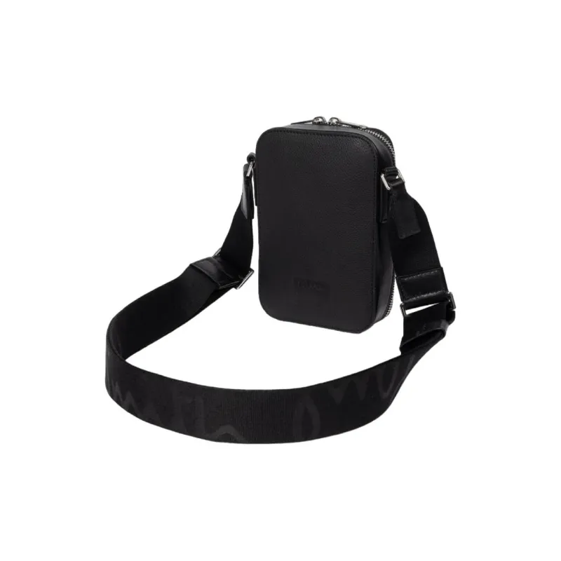 Paul Smith Cow Leather Patchwork With Sheepskin Shoulder Bag Mini Men's Black-1