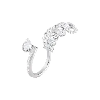 CHANEL 18K White Gold Rings Unisex Silver
