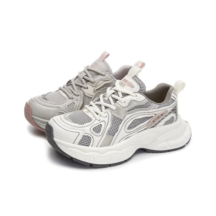 BENZI Anti-Slip Wear-Resistant Breathable Moisture-Wicking Lightweight Low-Top Chunky Sneakers Women's-5