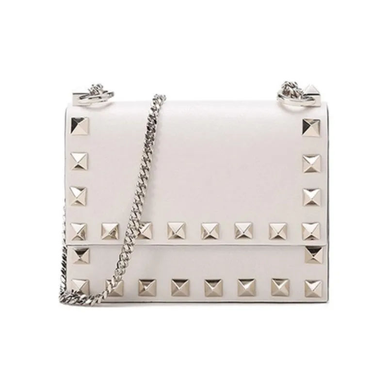 Valentino Leather Portable Crossbody Bag Shoulder Bag Women's Ecru-0