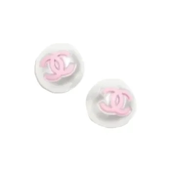 CHANEL Stud Earrings Unisex Pink