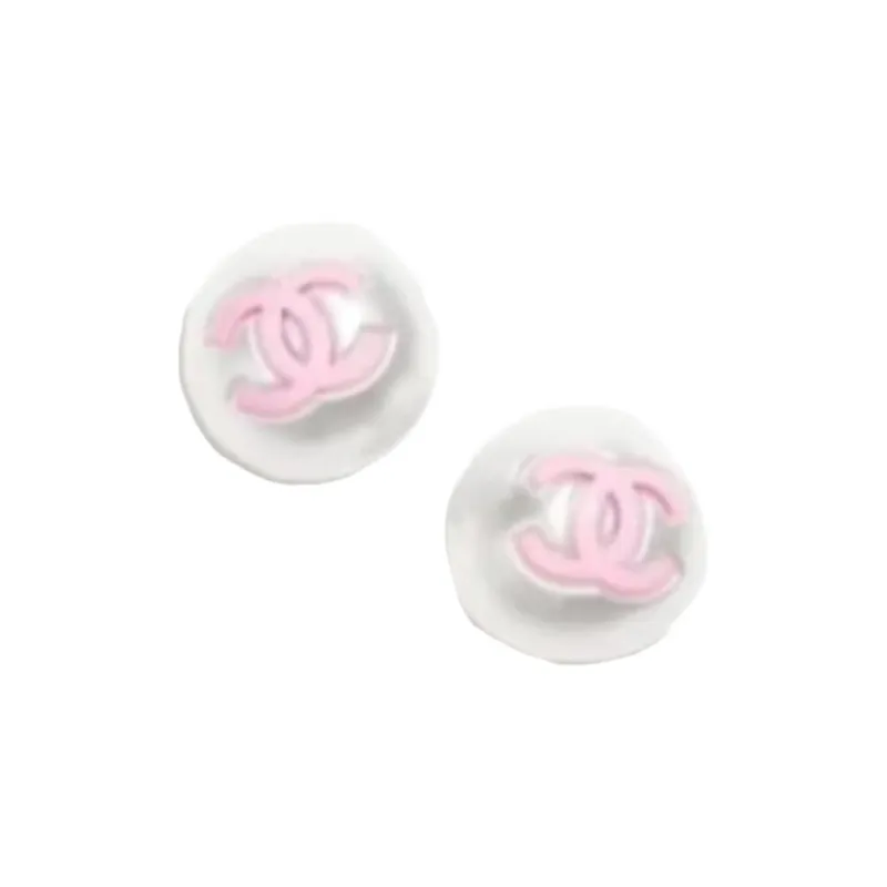 CHANEL Stud Earrings Unisex Pink-0