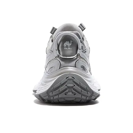 CAMEL Breathable Height Increasing Mid-Top Chunky Sneakers Women's Silver-5