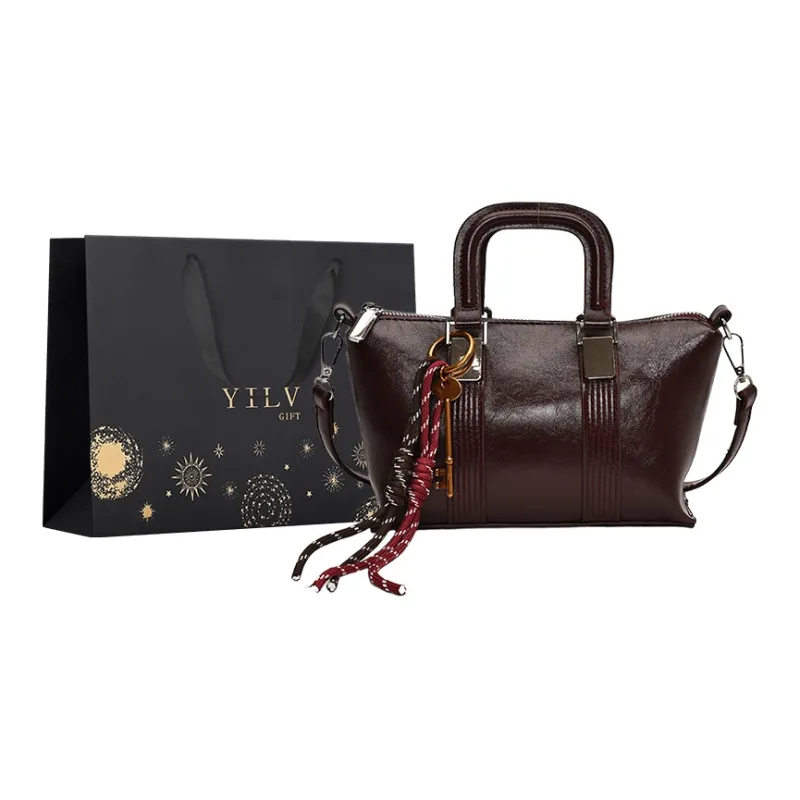 Yi Brigade PU Shoulder Bag Regular Women's Black/Burgundy/Brown/Coffee-5
