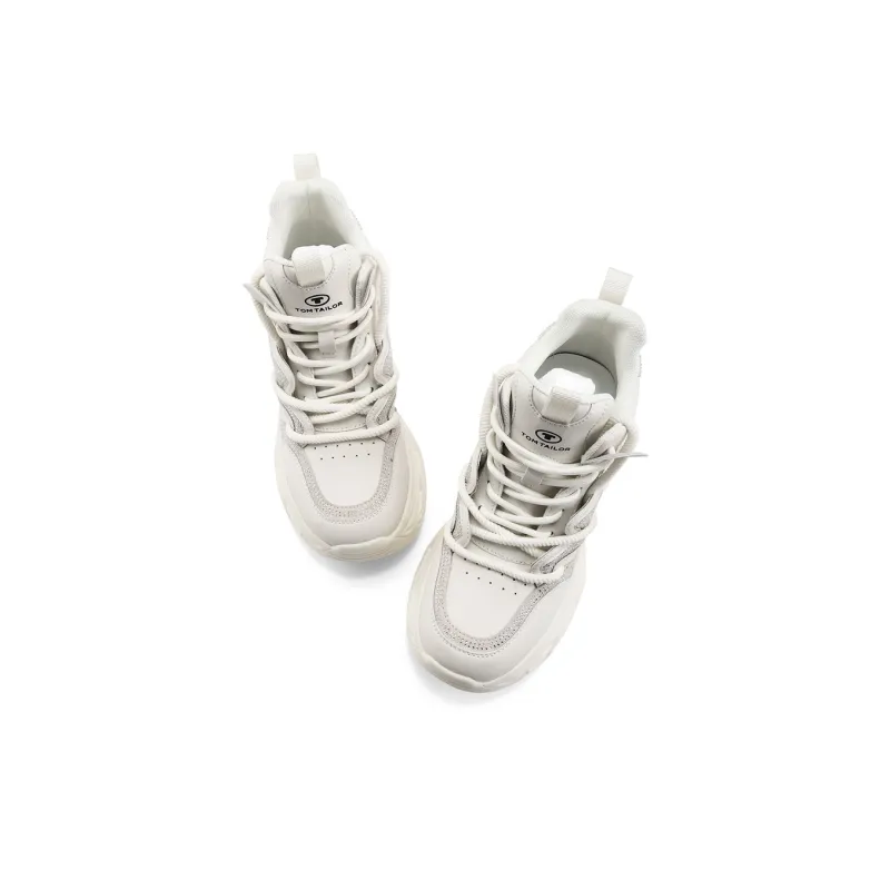 TOM TAILOR Phantom White Stylish Platform Shoes Mid Top Chunky Sneakers Women's-9