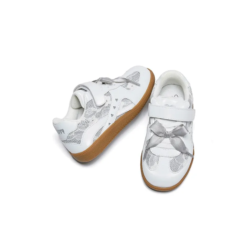 Snoffy Durable Breathable Low Top Kids' Skateboarding Shoes Pearl White Kids'-3