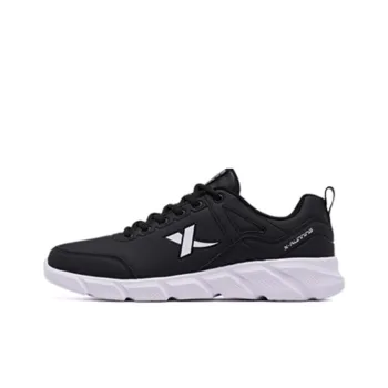 XTEP Cushioned Anti Slip Wear Resistant Water Resistant Lightweight Low Top Running Shoes Men's Black White