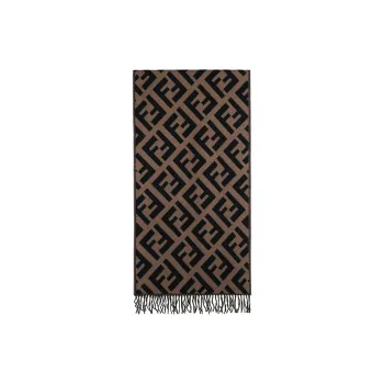 FENDI Jacquard Knit Ff Logo Scarf