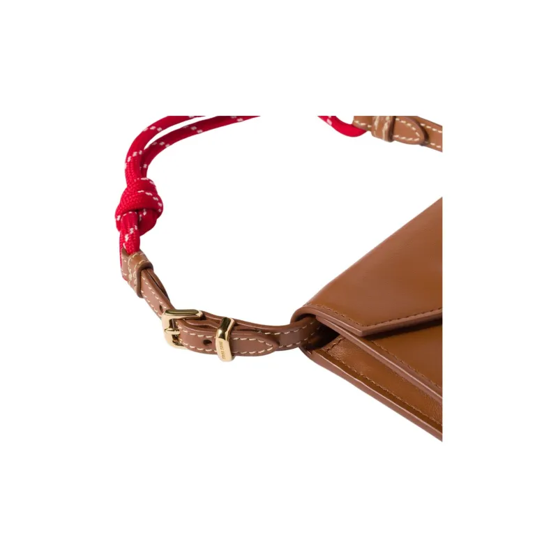 MIU MIU Leather Portable Wallet Women's Cognac-3