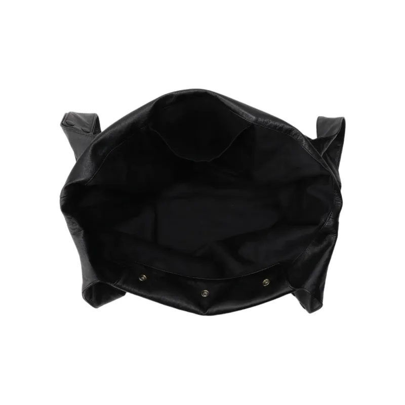 Yohji Yamamoto Cow Leather Shoulder Bag Unisex Black-4