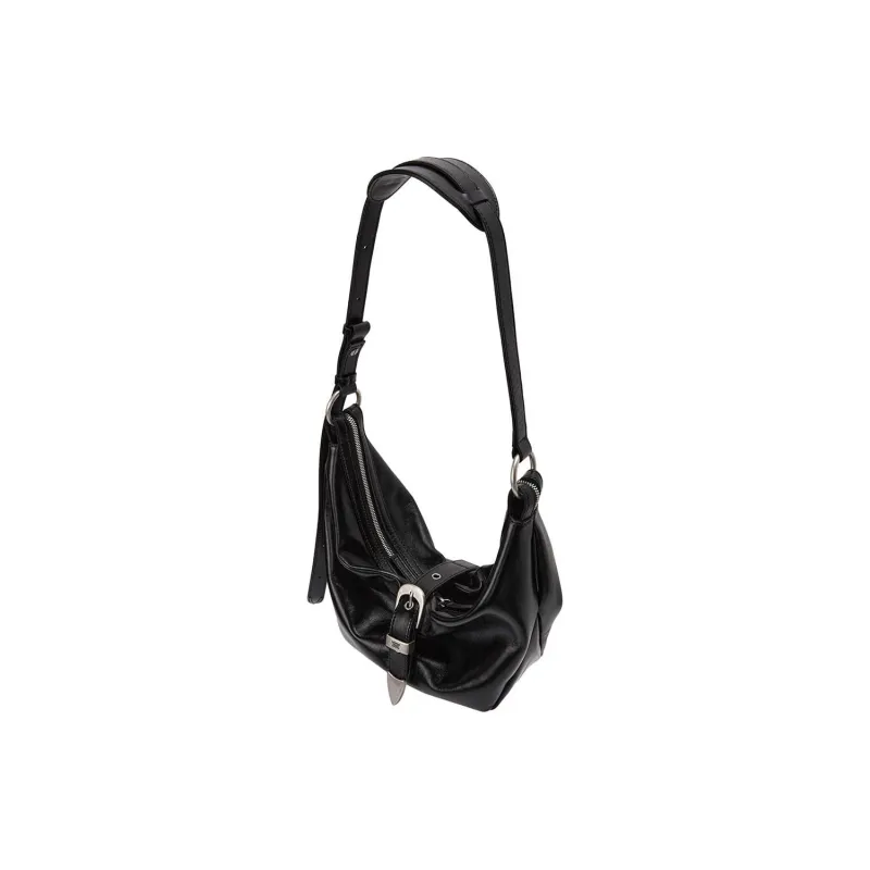 MARGE SHERWOOD Grained Cow Leather HOBO Bag Shoulder Bag Medium Size Women's Black-1