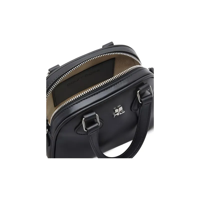 Courrèges Logo Leather Mini Bowling Bag-3