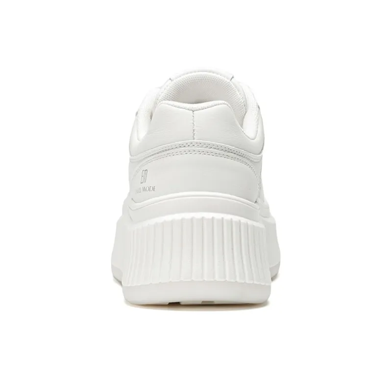 EXULL Q Coverage Impact Resistance Height Increasing Low Top Skateboard Shoes Women's White-2
