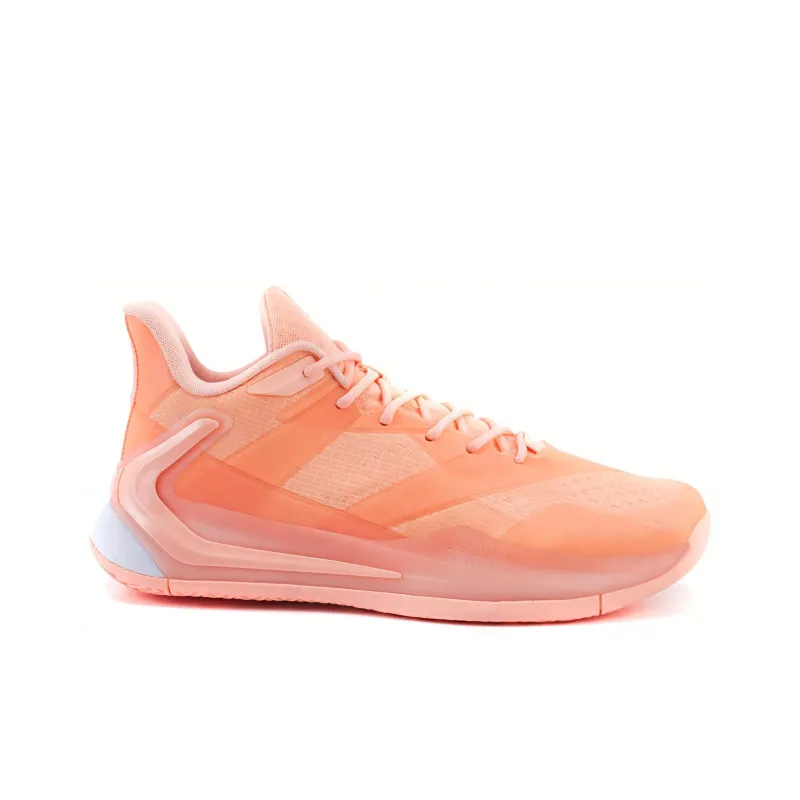 XTEP Anti Slip Wear Resistant Breathable Coverage Support Low Top Basketball Shoes Men's Fluorescent Light Pink-1
