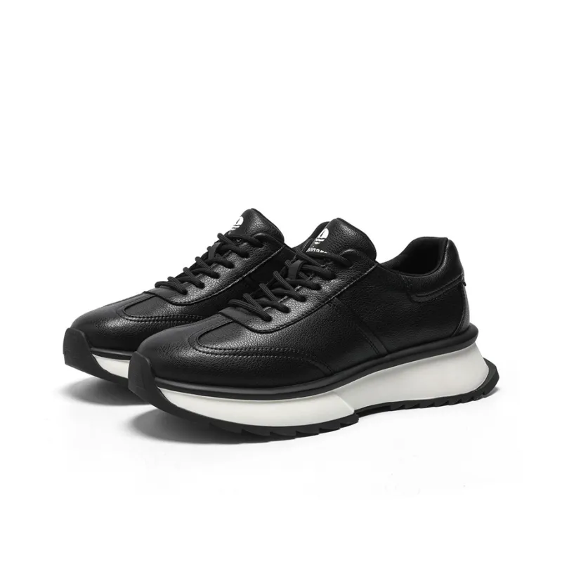 NAVIGARE Height Increasing Low Top Casual Shoes Men's Black-2