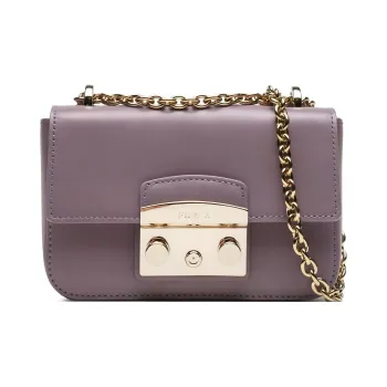 Furla Leather Crossbody Bag, Shoulder Bag Women's Light Purple