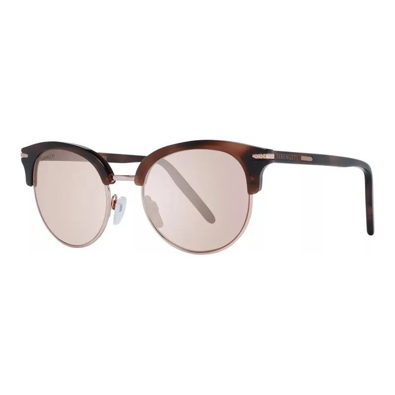 Serengeti Acetate Plastic Metal Oval Sunglasses Women's Brown-0