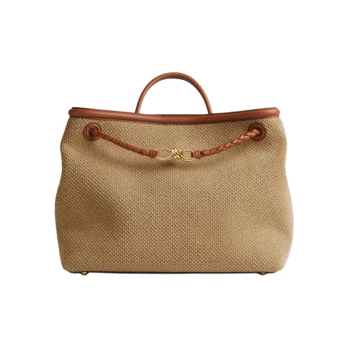 Bottega attracted Jute One Shoulder Handbag Tubas Women's Light Wood