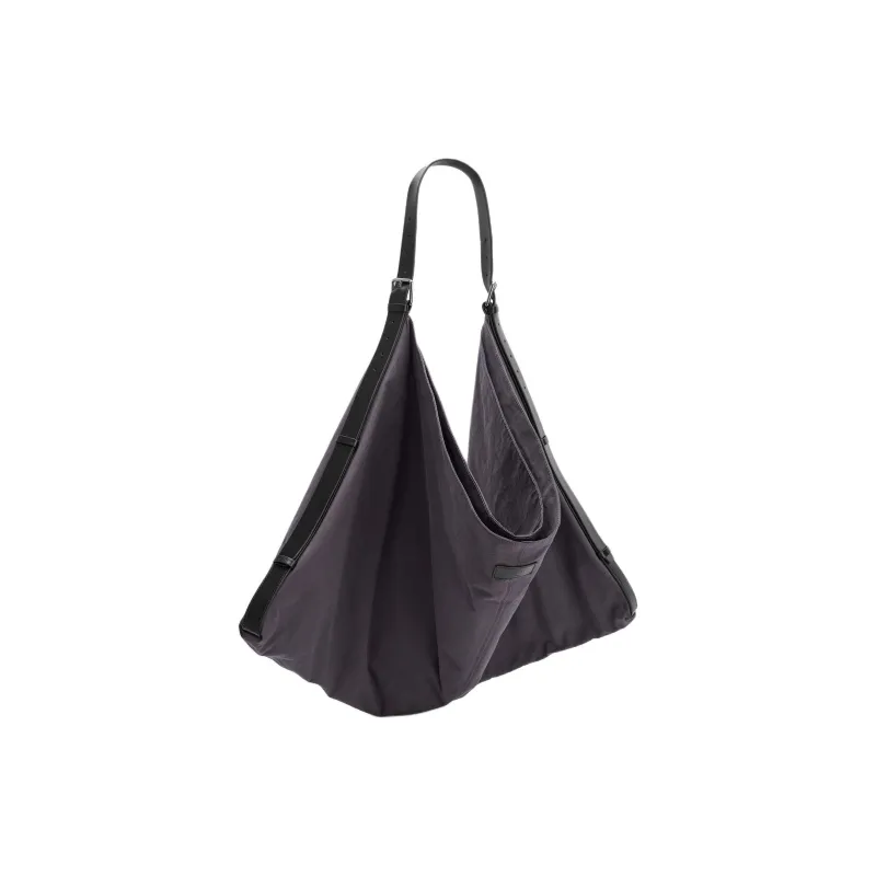 Lemaire Cotton Hobo Man Shoulder Bag Unisex Gray Black-1